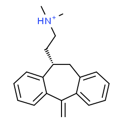 ChemSpider 2D Image | N,N-Dimethyl-2-[(10S)-5-methylene-10,11-dihydro-5H-dibenzo[a,d][7]annulen-10-yl]ethanaminium | C20H24N