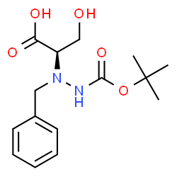 ChemSpider 2D Image | (2R)-2-(1-Benzyl-2-{[(2-methyl-2-propanyl)oxy]carbonyl}hydrazino)-3-hydroxypropanoic acid | C15H22N2O5