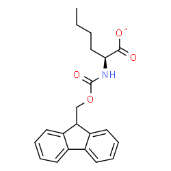 ChemSpider 2D Image | (2S)-2-{[(9H-Fluoren-9-ylmethoxy)carbonyl]amino}hexanoate | C21H22NO4