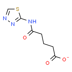 ChemSpider 2D Image | 5-Oxo-5-(1,3,4-thiadiazol-2-ylamino)pentanoate | C7H8N3O3S