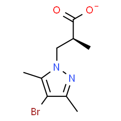 ChemSpider 2D Image | (2S)-3-(4-Bromo-3,5-dimethyl-1H-pyrazol-1-yl)-2-methylpropanoate | C9H12BrN2O2