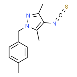 ChemSpider 2D Image | 4-Isothiocyanato-3,5-dimethyl-1-(4-methylbenzyl)-1H-pyrazole | C14H15N3S