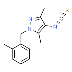 ChemSpider 2D Image | 4-Isothiocyanato-3,5-dimethyl-1-(2-methylbenzyl)-1H-pyrazole | C14H15N3S