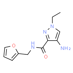 ChemSpider 2D Image | 4-amino-1-ethyl-N-(furan-2-ylmethyl)pyrazole-3-carboxamide | C11H14N4O2
