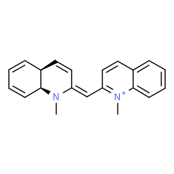 ChemSpider 2D Image | 1-Methyl-2-{(E)-[(4aS,8aS)-1-methyl-4a,8a-dihydro-2(1H)-quinolinylidene]methyl}quinolinium | C21H21N2