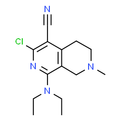 ChemSpider 2D Image | 3-Chloro-1-diethylamino-7-methyl-5,6,7,8-tetrahydro-[2,7]naphthyridine-4-carbonitrile | C14H19ClN4