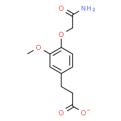 ChemSpider 2D Image | 3-[4-(2-Amino-2-oxoethoxy)-3-methoxyphenyl]propanoate | C12H14NO5