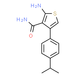 ChemSpider 2D Image | 2-Amino-4-(4-isopropylphenyl)-3-thiophenecarboxamide | C14H16N2OS