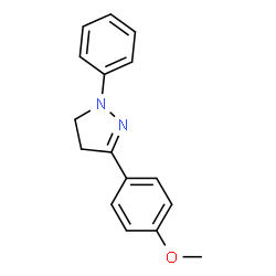 ChemSpider 2D Image | 1-Phenyl-3-(4-methoxyphenyl)-2-pyrazoline | C16H16N2O