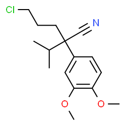 ChemSpider 2D Image | 5-Chloro-2-(3,4-dimethoxyphenyl)-2-isopropylvaleronitrile | C16H22ClNO2