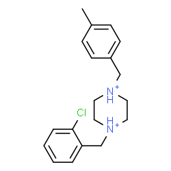 ChemSpider 2D Image | 1-(2-Chlorobenzyl)-4-(4-methylbenzyl)piperazinediium | C19H25ClN2