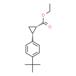 ChemSpider 2D Image | Ethyl (1S,2R)-2-[4-(2-methyl-2-propanyl)phenyl]cyclopropanecarboxylate | C16H22O2