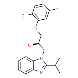 ChemSpider 2D Image | (2R)-1-(2-Chloro-5-methylphenoxy)-3-(2-isopropyl-1H-benzimidazol-1-yl)-2-propanol | C20H23ClN2O2