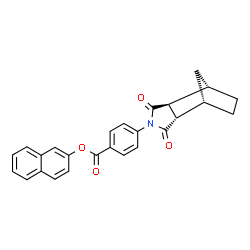 ChemSpider 2D Image | 2-Naphthyl 4-[(1S,2S,6S,7S)-3,5-dioxo-4-azatricyclo[5.2.1.0~2,6~]dec-4-yl]benzoate | C26H21NO4