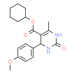 ChemSpider 2D Image | Cyclohexyl 4-(4-methoxyphenyl)-6-methyl-2-oxo-1,2,3,4-tetrahydro-5-pyrimidinecarboxylate | C19H24N2O4