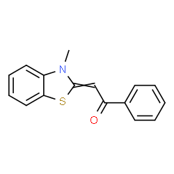 ChemSpider 2D Image | 2-(3-Methyl-1,3-benzothiazol-2(3H)-ylidene)-1-phenylethanone | C16H13NOS