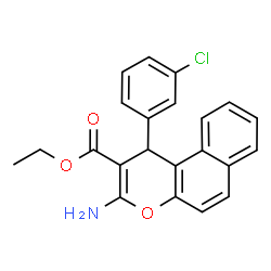 ChemSpider 2D Image | Ethyl 3-amino-1-(3-chlorophenyl)-1H-benzo[f]chromene-2-carboxylate | C22H18ClNO3