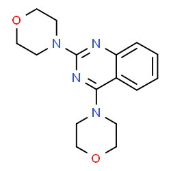 ChemSpider 2D Image | Quinazoline, 2,4-dimorpholino- | C16H20N4O2
