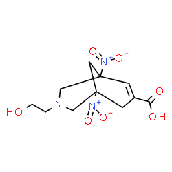 ChemSpider 2D Image | 3-(2-Hydroxyethyl)-1,5-dinitro-3-azabicyclo[3.3.1]non-6-ene-7-carboxylic acid | C11H15N3O7