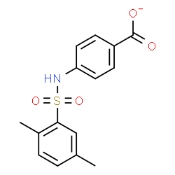 ChemSpider 2D Image | 4-{[(2,5-Dimethylphenyl)sulfonyl]amino}benzoate | C15H14NO4S