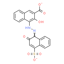 ChemSpider 2D Image | 3-Hydroxy-4-[2-(2-oxo-4-sulfonato-1(2H)-naphthalenylidene)hydrazino]-2-naphthoate | C21H12N2O7S