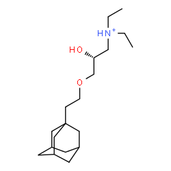 ChemSpider 2D Image | (2R)-3-[2-(Adamantan-1-yl)ethoxy]-N,N-diethyl-2-hydroxy-1-propanaminium | C19H36NO2