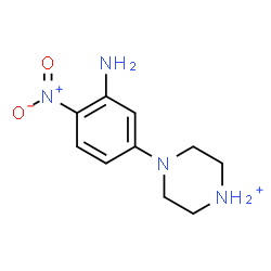 ChemSpider 2D Image | 4-(3-Amino-4-nitrophenyl)piperazin-1-ium | C10H15N4O2