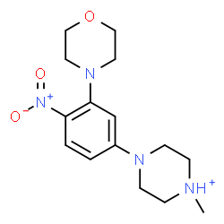 ChemSpider 2D Image | 1-Methyl-4-[3-(4-morpholinyl)-4-nitrophenyl]piperazin-1-ium | C15H23N4O3