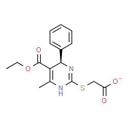 ChemSpider 2D Image | {[(4R)-5-(Ethoxycarbonyl)-6-methyl-4-phenyl-1,4-dihydro-2-pyrimidinyl]sulfanyl}acetate | C16H17N2O4S