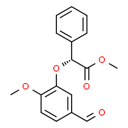 ChemSpider 2D Image | Methyl (2R)-(5-formyl-2-methoxyphenoxy)(phenyl)acetate | C17H16O5