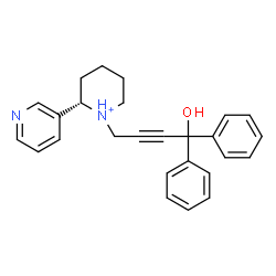 ChemSpider 2D Image | (2S)-1-(4-Hydroxy-4,4-diphenyl-2-butyn-1-yl)-2-(3-pyridinyl)piperidinium | C26H27N2O