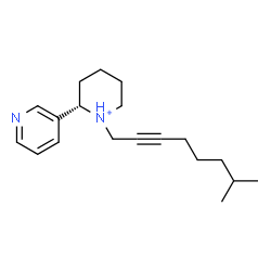 ChemSpider 2D Image | (2S)-1-(7-Methyl-2-octyn-1-yl)-2-(3-pyridinyl)piperidinium | C19H29N2