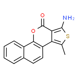 ChemSpider 2D Image | 1-Amino-3-methyl-11H-benzo[h]thieno[3,4-c]chromen-11-one | C16H11NO2S