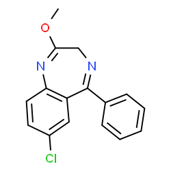 ChemSpider 2D Image | 7-Chloro-2-methoxy-5-phenyl(3H)1,4-benzodiazepine | C16H13ClN2O