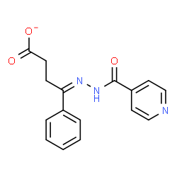 ChemSpider 2D Image | (4Z)-4-(Isonicotinoylhydrazono)-4-phenylbutanoate | C16H14N3O3