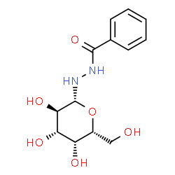 ChemSpider 2D Image | N'-[(2R,3R,4S,5R,6R)-3,4,5-Trihydroxy-6-(hydroxymethyl)tetrahydro-2H-pyran-2-yl]benzohydrazide | C13H18N2O6