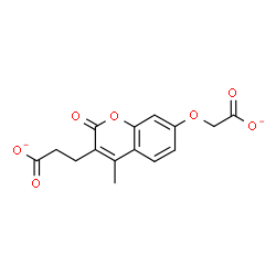 ChemSpider 2D Image | 3-[7-(Carboxylatomethoxy)-4-methyl-2-oxo-2H-chromen-3-yl]propanoate | C15H12O7