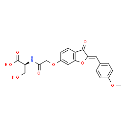 ChemSpider 2D Image | N-({[(2Z)-2-(4-Methoxybenzylidene)-3-oxo-2,3-dihydro-1-benzofuran-6-yl]oxy}acetyl)-L-serine | C21H19NO8