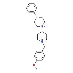 ChemSpider 2D Image | 1-[1-(4-Methoxybenzyl)-4-piperidiniumyl]-4-phenylpiperazin-1-ium | C23H33N3O