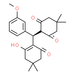 ChemSpider 2D Image | 2-[(R)-(2-Hydroxy-4,4-dimethyl-6-oxo-1-cyclohexen-1-yl)(3-methoxyphenyl)methyl]-5,5-dimethyl-1,3-cyclohexanedione | C24H30O5