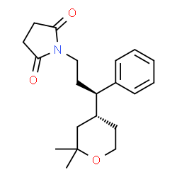 ChemSpider 2D Image | 1-{(3R)-3-[(4R)-2,2-Dimethyltetrahydro-2H-pyran-4-yl]-3-phenylpropyl}-2,5-pyrrolidinedione | C20H27NO3