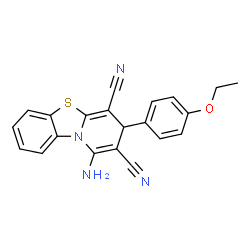 ChemSpider 2D Image | 1-Amino-3-(4-ethoxyphenyl)-3H-pyrido[2,1-b][1,3]benzothiazole-2,4-dicarbonitrile | C21H16N4OS