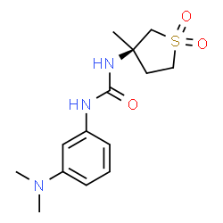 ChemSpider 2D Image | 1-[3-(Dimethylamino)phenyl]-3-[(3R)-3-methyl-1,1-dioxidotetrahydro-3-thiophenyl]urea | C14H21N3O3S
