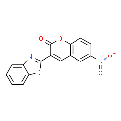 ChemSpider 2D Image | 2H-Chromen-2-one, 3-(2-benzoxazolyl)-6-nitro- | C16H8N2O5