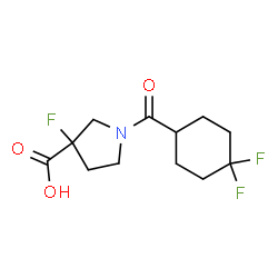 ChemSpider 2D Image | 1-[(4,4-Difluorocyclohexyl)carbonyl]-3-fluoro-3-pyrrolidinecarboxylic acid | C12H16F3NO3