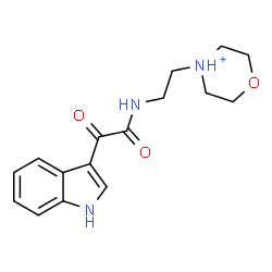 ChemSpider 2D Image | 4-(2-{[1H-Indol-3-yl(oxo)acetyl]amino}ethyl)morpholin-4-ium | C16H20N3O3