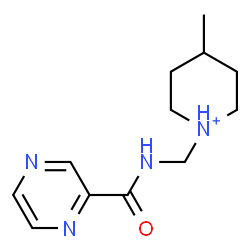 ChemSpider 2D Image | 4-Methyl-1-{[(2-pyrazinylcarbonyl)amino]methyl}piperidinium | C12H19N4O