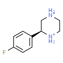 ChemSpider 2D Image | (2S)-2-(4-Fluorophenyl)piperazinediium | C10H15FN2