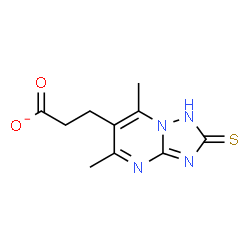 ChemSpider 2D Image | 3-(5,7-Dimethyl-2-thioxo-1,2-dihydro[1,2,4]triazolo[1,5-a]pyrimidin-6-yl)propanoate | C10H11N4O2S