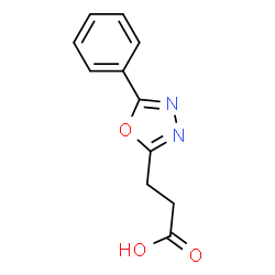 ChemSpider 2D Image | 5-Phenyl-1,3,4-oxadiazole-2-propionic acid | C11H10N2O3